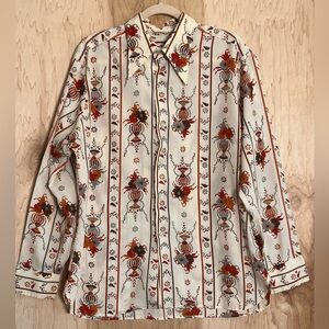 Vintage Floral Patterned Shirt